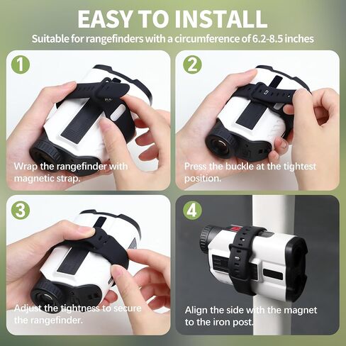Rangefinder Magnetic Strap for Golf - Adjustable Range Finder Holder with Strong Magnet & Silicone, Universal Magnetic Strap for Golf Cart Rail/Bar/Frame, Easy Access & Clean in Kuwait