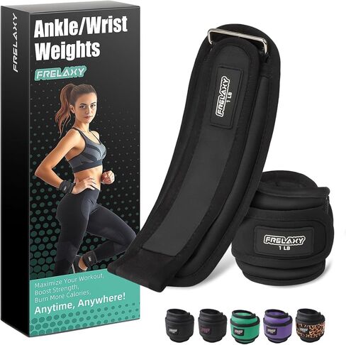 Frelaxy Ankle Wrist Weights for Women Men Kids, Comfy& Adjustable Leg Arm Weights Set for Walking, Gym, Yoga, Pilates, Dance, Cardio & Strength Training 1lb 2lbs 3lbs 1 Pair in Kuwait