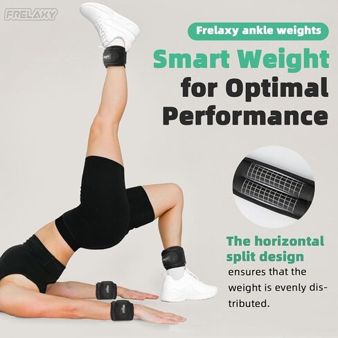 Frelaxy Ankle Wrist Weights for Women Men Kids, Comfy& Adjustable Leg Arm Weights Set for Walking, Gym, Yoga, Pilates, Dance, Cardio & Strength Training 1lb 2lbs 3lbs 1 Pair in Kuwait