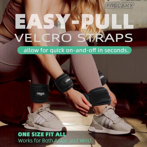 Frelaxy Ankle Wrist Weights for Women Men Kids, Comfy& Adjustable Leg Arm Weights Set for Walking, Gym, Yoga, Pilates, Dance, Cardio & Strength Training 1lb 2lbs 3lbs 1 Pair in Kuwait