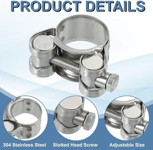 Patikil 60-63mm مشبك خرطوم T-Bolt ، 4 حزمة المبرد أنبوب أنبوب المبرد 304 مشبك خرطوم الرادياتير الفولاذ المقاوم للصدأ لمدة 2.36 "-2.48" أنبوب in Kuwait