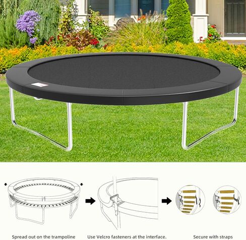 15FT/14FT/12FT Trampoline Safety Pad, Universal Replacement Trampoline Springs Cover, Trampoline Accessories Fits 15FT/14FT/12FT Frames, No Holes for Pole, Water-Resistant in Kuwait