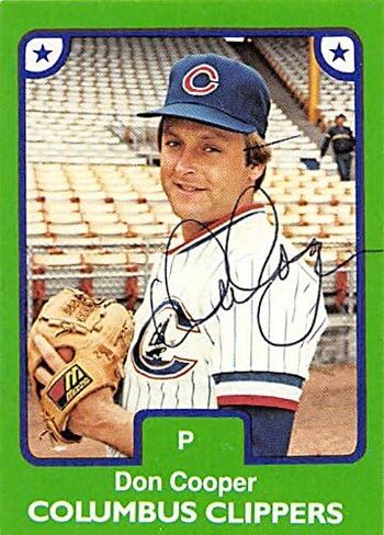 Sports Memorabilia Autograph Warehouse 366438 Don Cooper Autographed Baseball Card - Minor League, Columbus Clippers 1984 TCMA No.42 in Saudi Arabia