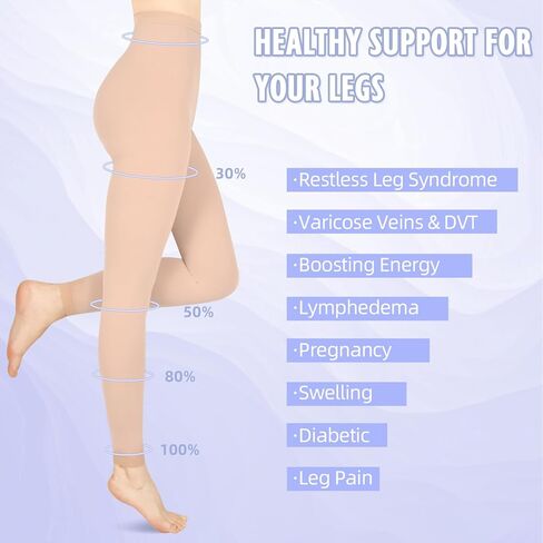 جوارب طويلة للنساء والرجال ، 20-30mmHg طماق الضغط الطبية ، جوارب الضغط العالية لخلط الدوالي رحلة الوذمة in Kuwait