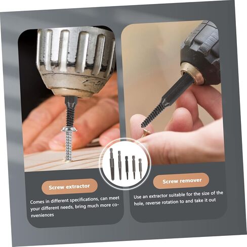 مجموعة مستخرج من المسمار 5pcs للمسامير والمسامير المجردة - الصلابة عالية الصلابة الصلب الصلب - تصميم مضغوط لسهولة حمله in Kuwait