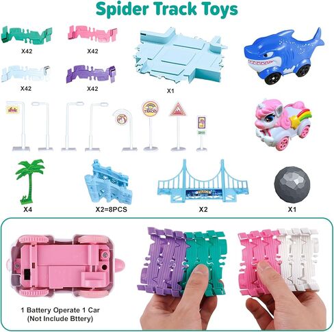 ألعاب العنكبوت للأولاد 4-6 ، 212 PCS سباق السيارات للسيارات للأطفال الذين تتراوح أعمارهم بين 4-8 ، Monster Truck 2+ سنة عيد ميلاد سيارات طفل طفل صغير لمدة 3+ عام in Saudi Arabia