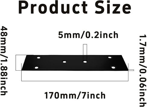 4pcs 5''x1.9 '' صفيحة إصلاح مسطحة من الفولاذ المقاوم للصدأ ، قوس صفيحة صفيحة الثقيلة ، قوس الدعامة المستقيمة للأثاث ، الخشب ، الرفوف ، الخزانة (الفضة) in Kuwait