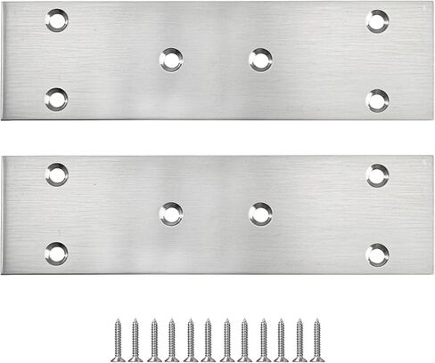 4pcs 5''x1.9 '' صفيحة إصلاح مسطحة من الفولاذ المقاوم للصدأ ، قوس صفيحة صفيحة الثقيلة ، قوس الدعامة المستقيمة للأثاث ، الخشب ، الرفوف ، الخزانة (الفضة) in Kuwait