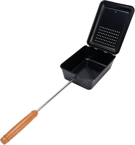 Popcorn Popper Non Stick Popcorn Grill Tresh ، Popcorn Manual Pan مع مقبض الخشب للفناء الخلفي للتخييم المنزلي ، صانع شواء الفشار متوافق مع جميع موقد in Saudi Arabia
