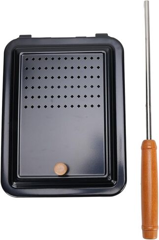 Popcorn Popper Non Stick Popcorn Grill Tresh ، Popcorn Manual Pan مع مقبض الخشب للفناء الخلفي للتخييم المنزلي ، صانع شواء الفشار متوافق مع جميع موقد in Saudi Arabia