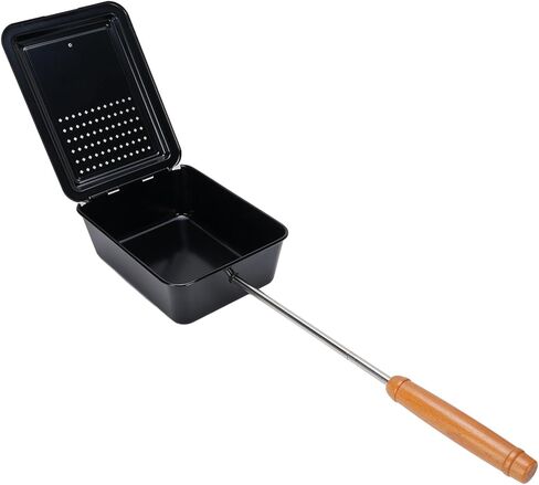 Popcorn Popper Non Stick Popcorn Grill Tresh ، Popcorn Manual Pan مع مقبض الخشب للفناء الخلفي للتخييم المنزلي ، صانع شواء الفشار متوافق مع جميع موقد in Saudi Arabia