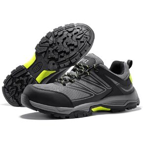 SPIEZ Composite Toe Safety Shoes - Puncture Wear Resistant Work Shoes Lightweight Breathable Industrial Sneakers for Men Women Black US 5-12
