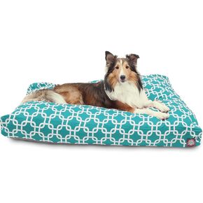 Teal Links Large Rectangle Indoor Outdoor Pet Dog Bed With Removable Washable Cover By Majestic Pet Products