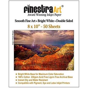 8" X 10" Smooth Fine Art Bright White Double Sided - 50 Sheets