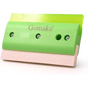 Gomake Small Window Squeegee Rubber Squeegee Wool Squeegee for Vinyl Double Side Rubber Water Cleaning Water Wiper Car Window Tinting Tools for Vinyl Wrapping,Household Window Windshield Cleaning