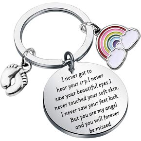 Rainbow Baby Gift Miscarriage Charm Keychain But You Are My Angel And You Will Forever Be Missed Memorial Jewelry