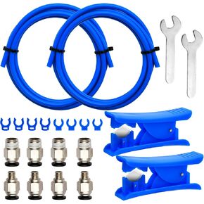 قطعتان من أنبوب بودين للطابعة ثلاثية الأبعاد بطول 1 متر، أنبوب تيفلون بودين من مادة PTFE مع تركيبات هوائية PC4-M6 وPC4-M10 عالية الجودة، قاطع أنبوب، لسلسلة خيوط 1.75 مم Ender 3/Ender 3 V2/Ender 3 Pro/CR 10 in Kuwait