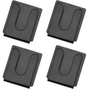 CB Mic Holder 4 PCS Car Mic Holder Universal Mobile Radio Microphone Hanger with Adhesive Back for Cars Homes Offices, etc. (Black)