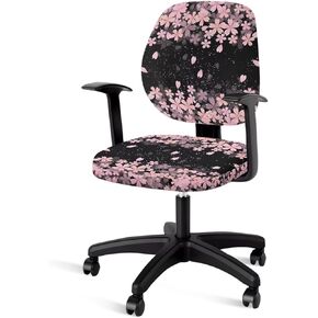 Computer Office Chair Cover 3D Flower Universal Chair Covers Rotating Chair Slipcover Office Chair Cover 2 Piece Rotating Desk Chair Seat Cushion Protectors