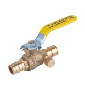 Lead-Free 3/4-inch Heavy Duty Brass Full Port PEX Ball Valve with Drain, with Expansion PEX Connection, 10-Pack