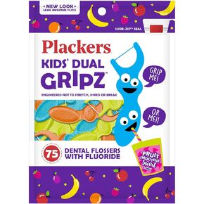 Plackers Kids Flossers Fruit Smoothie Swirl, 225 Count, Pack of 3