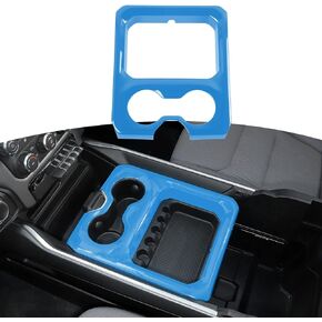 RT-TCZ for RAM Cup Holder Storage Box Trim Cover, Baby Blue Interior Accessories for Dodge RAM 2018-2023
