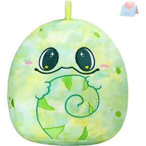 Glow Guards Original 12" Chameleon Plush Pillow Cute Lizard Stuffed Animal Soft Chameleon Plush Toy Stuffed Animals Lizard Birthday Gift for Boys Girls Kids,Tropical Rainforest Green Chameleon