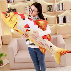 Soft Fish Cushion Pillow，35inch/ 90cm Carp Plush Pillow Stuffed Toy Throw Pillow for Home Decoration Gift Stuffed Animal Toy