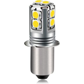 Ruiandsion Upgrade LED Flashlight Bulb 6-40 Volt P13.5S Base LED Bulb Warm White 4300K 6V 9V 12V 18V 19.2V 24V Replacement for Flashlight Torch Lantern Work Lights,Non-Polarity