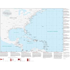 Hurricane Tracking Wall Map - 33" x 44" Laminated