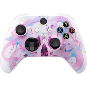 eXtremeRate Replacement Shell for Xbox Series X & S Controller - Unleash Your Style - Celestial Serpent's Embrace Custom Acessories Skin Front Housing Cover for Xbox Core Controller [Control Without]