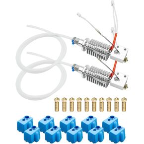 مجموعة Hotend للطابعة ثلاثية الأبعاد المُحدثة تناسب Anycubic Kobra Max، رأس الطباعة الساخن مع الثرمستور NTC100K و10 جوارب سيليكون و10 فوهات نحاسية 0.4 مم، تدعم الطباعة عالية السرعة، قطعتان