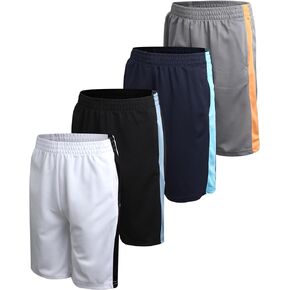 Boys' Athletic Shorts - Active Performance Basketball Shorts (4 Pack)