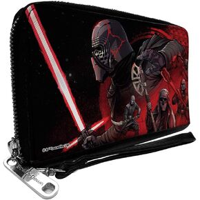 Buckle-Down Women's PU Zip Around Wallet Rectangle-Star Wars Kylo Ren, 7.5"x4.5"