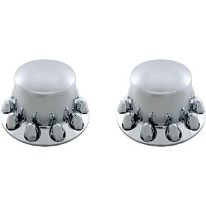 United Pacific 10256 - Axle Hub Cover - Chrome Dome Rear Axle Cover With 1-1/2" Nut Cover - Push-On