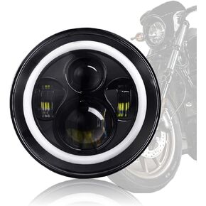 DOT 5 3/4 5.75 inch LED Headlight DRL Compatible with Dyna Softail Sportster Wide Glide Iron 883 Street Bob Low Rider Night Rod