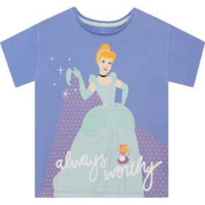 Disney Girls Princess Cinderella T-Shirt Kids Short Sleeve Top