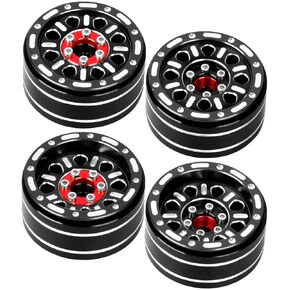 عجلات خرز RC 1.2 قابلة للتعديل 4 إطارات إزاحة لسيارة زاحفة 1/18 TRX4M RC، عجلات 1.2 خرز قابلة للتعديل 4 إطارات إزاحة سلبية، أحمر