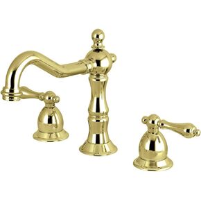 Kingston Brass KS1977AL 8 بوصة. صنبور حمام واسع الانتشار، نحاس مصقول، 7-9/16 بوصة في متناول الصنبور