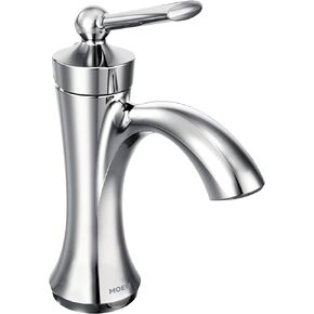 Moen Wynford Brushed Nickel One-Handle High-Arc Bathroom Faucet with Drain Assembly, 4500BN