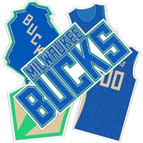 Milwaukee Bucks Stickers NBA Officially Licensed Sticker Vinyl Decal Laptop Water Bottle Car Scrapbook (City Edition 2023)