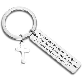 MAOFAED Religious Jewelry For God Has Not Given Us A Spirit of FearChristian Jewelry Bible Verse Keychain Bible Study Gift