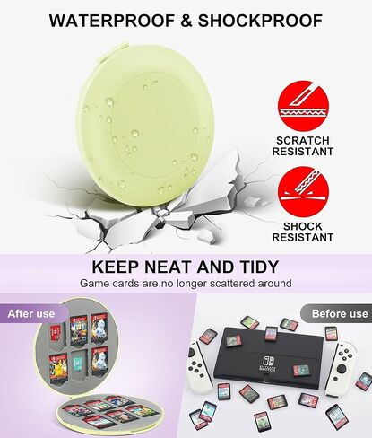 حافظة ألعاب سويتش لجهاز نينتندو سويتش/ لايت/ أوليد، حافظة خرطوشة تخزين محمولة لبطاقة تخزين الألعاب مع 16 فتحة لبطاقة الألعاب و16 فتحة لبطاقة SD الصغيرة، بطانة من السيليكون وإغلاق مغناطيسي، غلاف صلب in Kuwait
