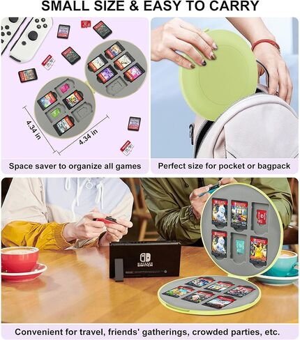 حافظة ألعاب سويتش لجهاز نينتندو سويتش/ لايت/ أوليد، حافظة خرطوشة تخزين محمولة لبطاقة تخزين الألعاب مع 16 فتحة لبطاقة الألعاب و16 فتحة لبطاقة SD الصغيرة، بطانة من السيليكون وإغلاق مغناطيسي، غلاف صلب in Kuwait