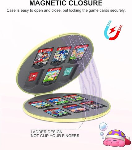 حافظة ألعاب سويتش لجهاز نينتندو سويتش/ لايت/ أوليد، حافظة خرطوشة تخزين محمولة لبطاقة تخزين الألعاب مع 16 فتحة لبطاقة الألعاب و16 فتحة لبطاقة SD الصغيرة، بطانة من السيليكون وإغلاق مغناطيسي، غلاف صلب in Kuwait