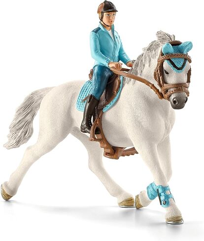 Schleich 4-Piece Competition Tournament Rider & Horse Set with Hanoverian Mare Horse Toy, Tournament Saddle & Bridle, White in Saudi Arabia