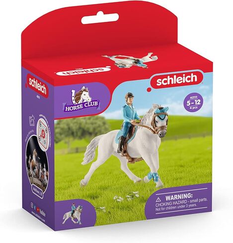 Schleich 4-Piece Competition Tournament Rider & Horse Set with Hanoverian Mare Horse Toy, Tournament Saddle & Bridle, White in Saudi Arabia