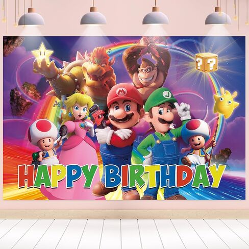 Happy Birthday Decorations Backdrop - Theme Birthday Party Supplies Banner 5x3ft Photo Background in Saudi Arabia