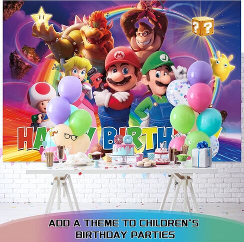Happy Birthday Decorations Backdrop - Theme Birthday Party Supplies Banner 5x3ft Photo Background in Saudi Arabia
