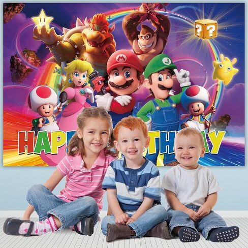 Happy Birthday Decorations Backdrop - Theme Birthday Party Supplies Banner 5x3ft Photo Background in Saudi Arabia